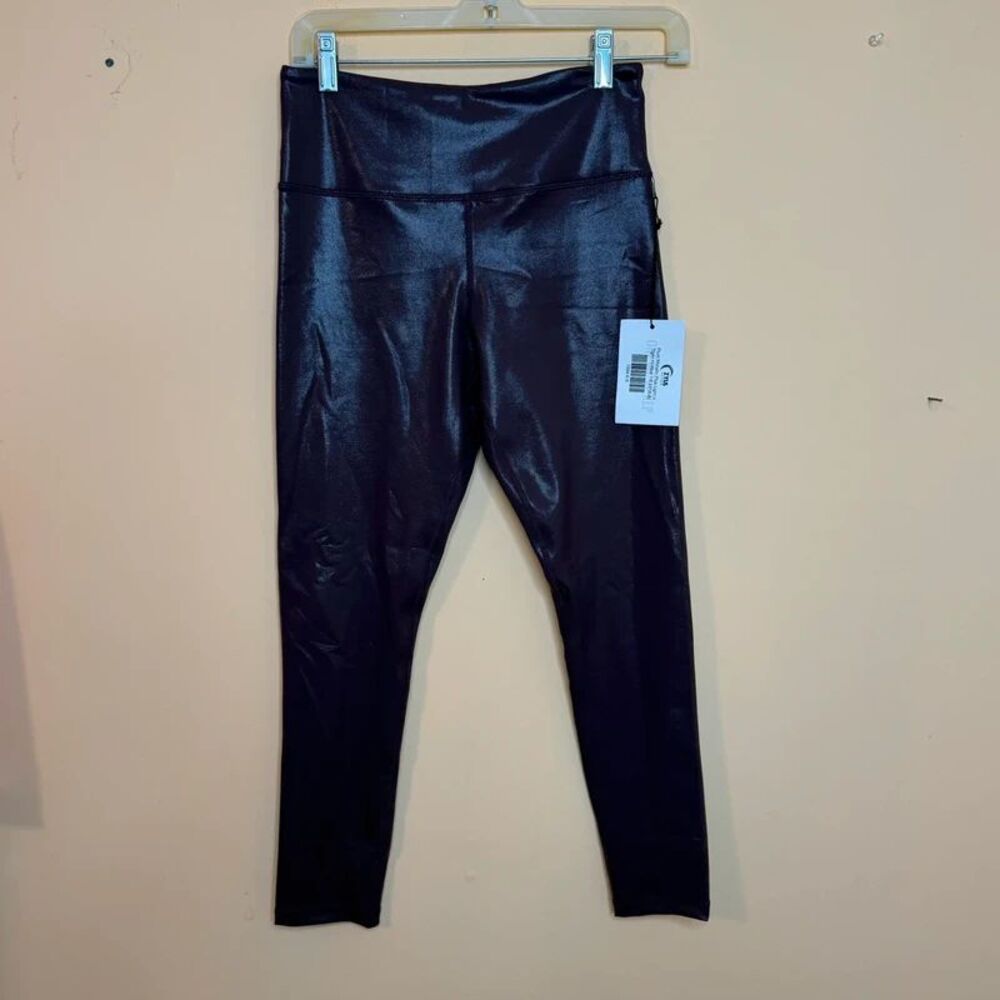 NWT Zyia Active Plum Metallic Light 'n Tight high-rise 7/8 leggings size 6/8